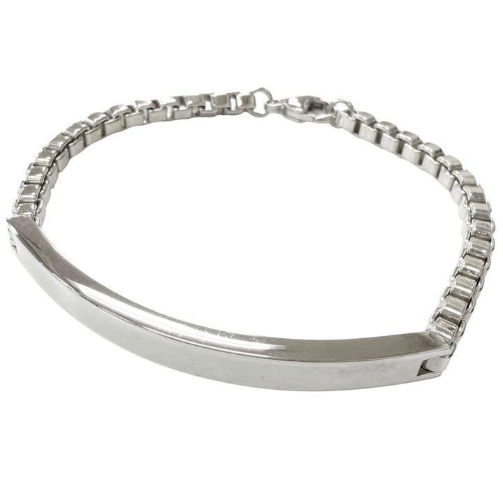 Excellent TIFFANY&Co. Venetian Link ID Bracelet Silver SV925 mens