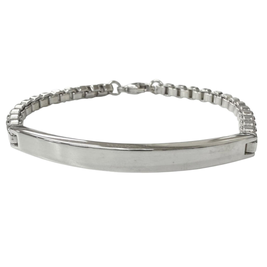 Excellent TIFFANY&Co. Venetian Link ID Bracelet Silver SV925 mens