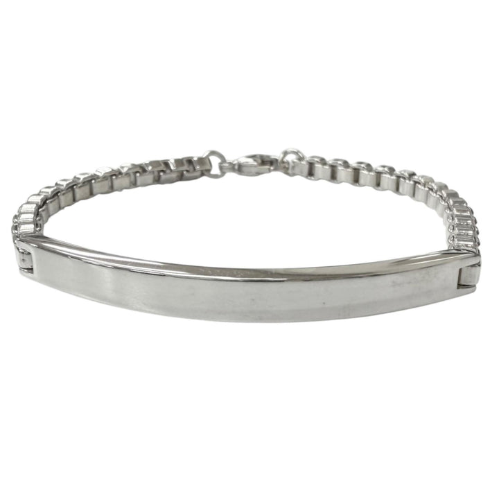 Excellent TIFFANY&Co. Venetian Link ID Bracelet Silver SV925 mens