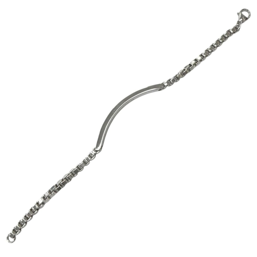 Excellent TIFFANY&Co. Venetian Link ID Bracelet Silver SV925 mens