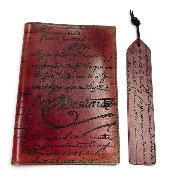 Great Berluti Notebook cover Red scritto leather mens