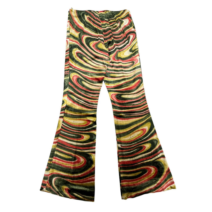 Excellent GUCCI Pants Psychedelic Swirl Velvet Pants Tom Ford Multi Women 42