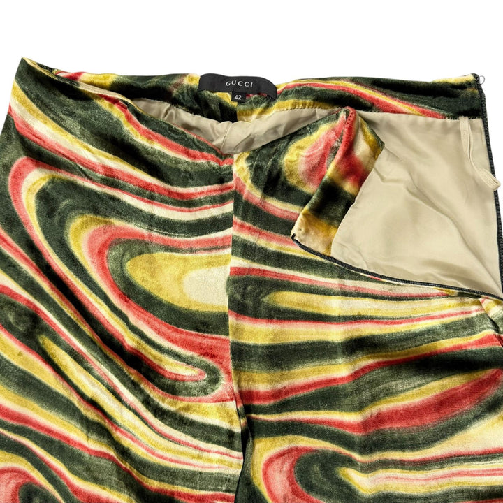 Excellent GUCCI Pants Psychedelic Swirl Velvet Pants Tom Ford Multi Women 42