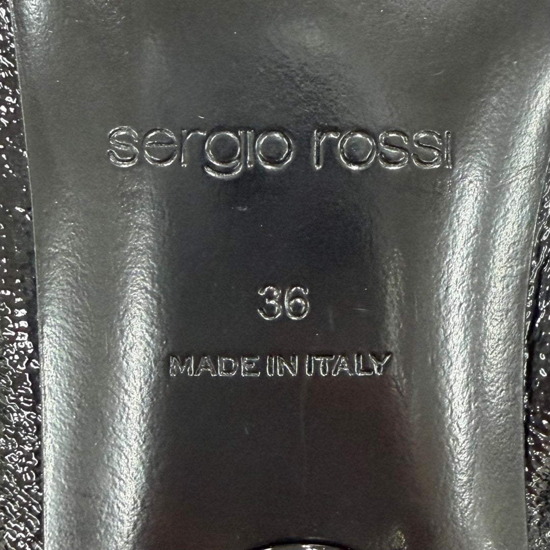 Pristine Sergio Rossi pumps ORB Micromartini heels black leather Women 36