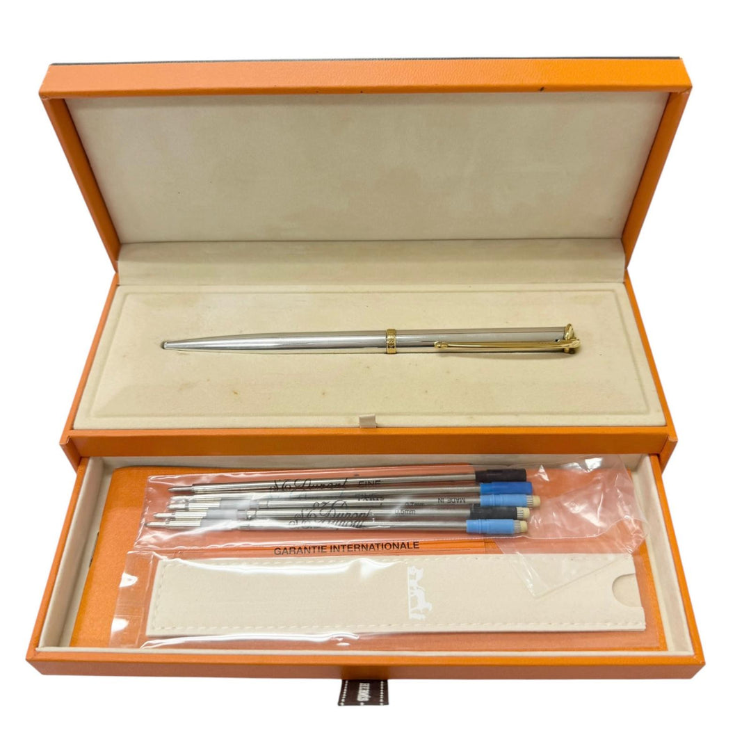 Excellent HERMES Ballpoint pen Allegro mechanical pencil Silver SV925 mens