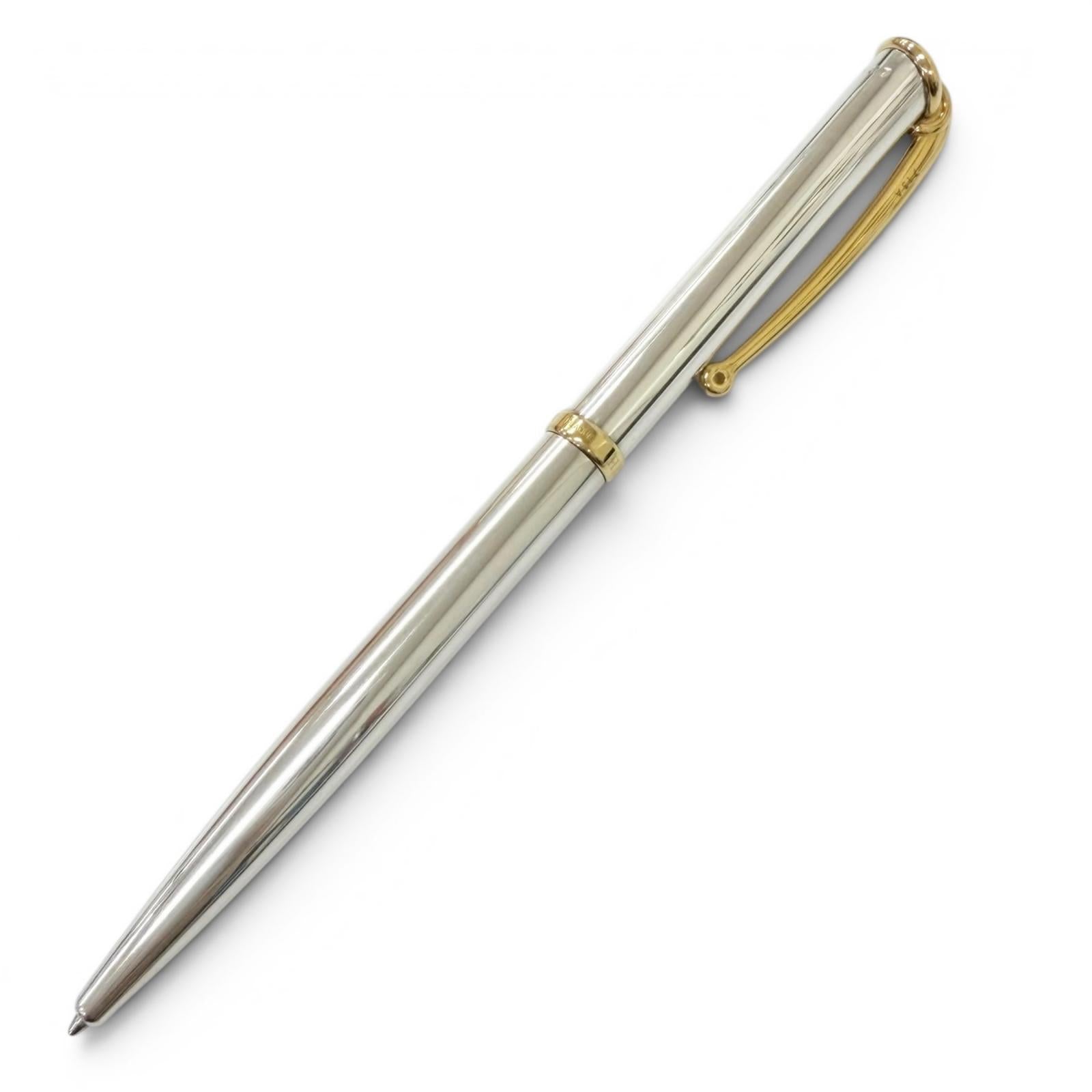 Excellent HERMES Ballpoint pen Allegro mechanical pencil Silver
