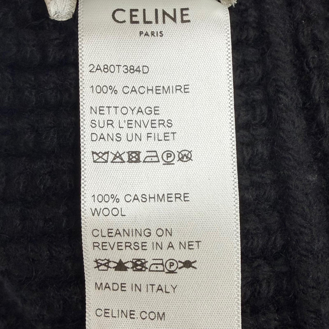 Great CELINE hat Triomphe Knit Bucket black cashmere Women 2A80T384D