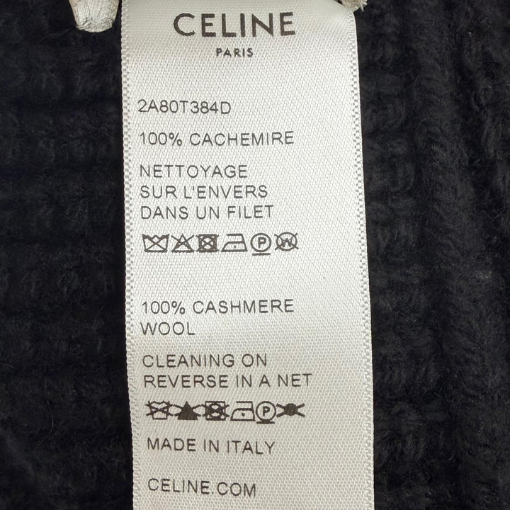 Great CELINE hat Triomphe Knit Bucket black cashmere Women 2A80T384D