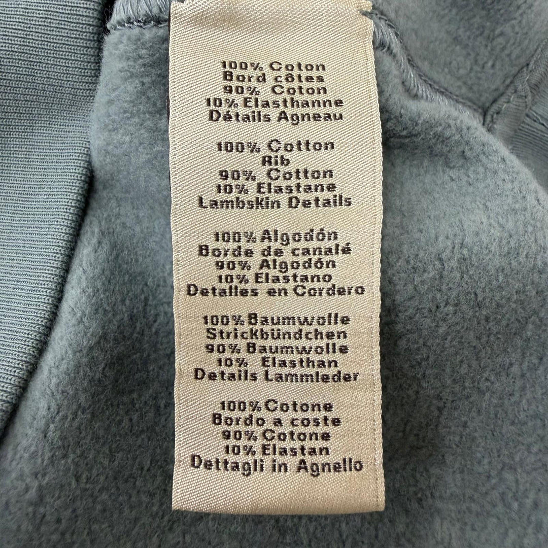 Great HERMES sweat H Puzzle Lamb Leather Patch Green system cotton mens M