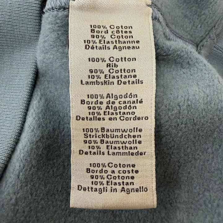 Great HERMES sweat H Puzzle Lamb Leather Patch Green system cotton mens M