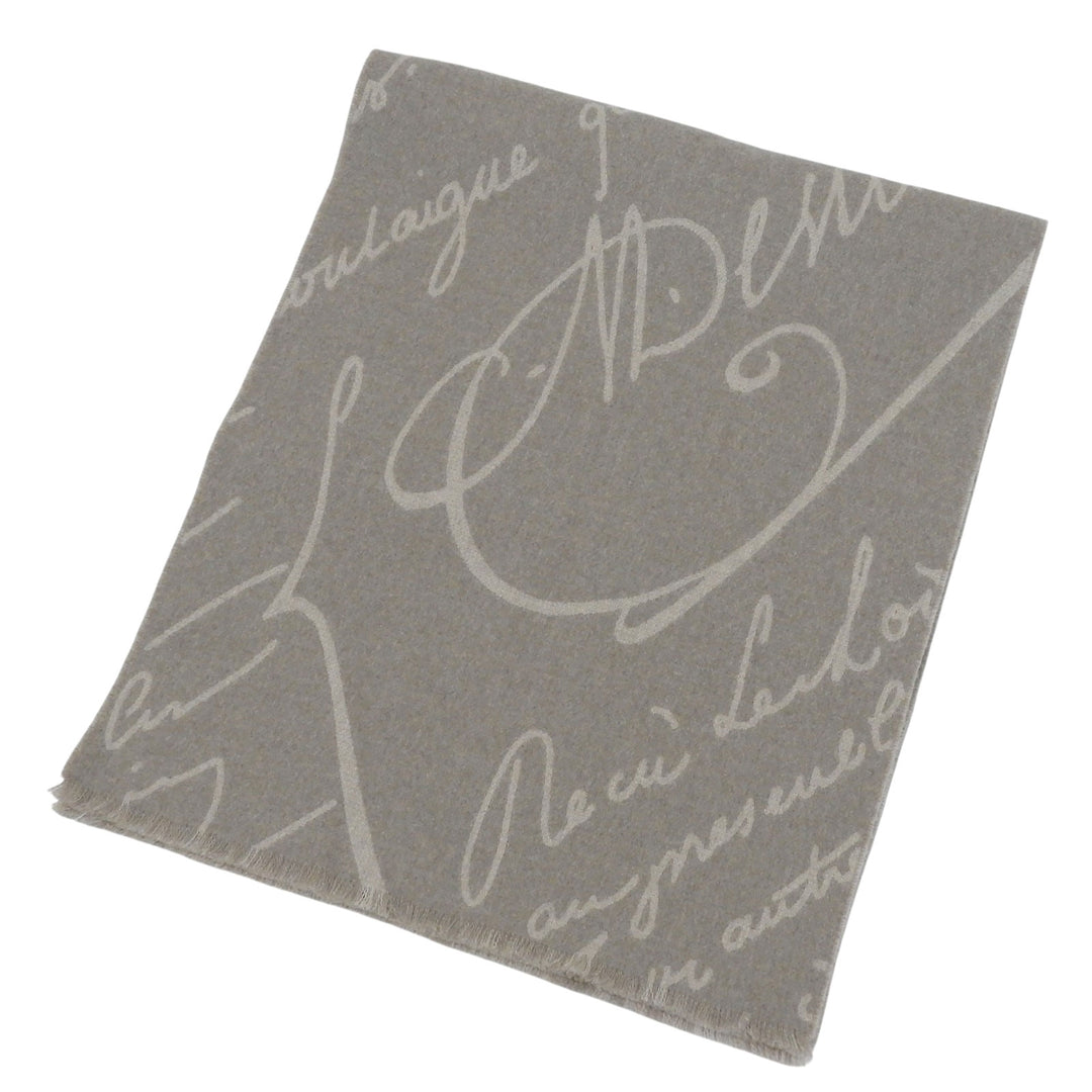 Great BERLUTI Scarf Calligraphy Gurege wool mens