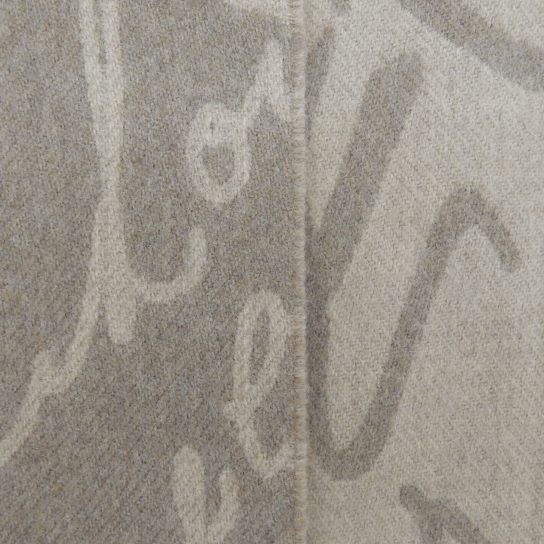 Great BERLUTI Scarf Calligraphy Gurege wool mens