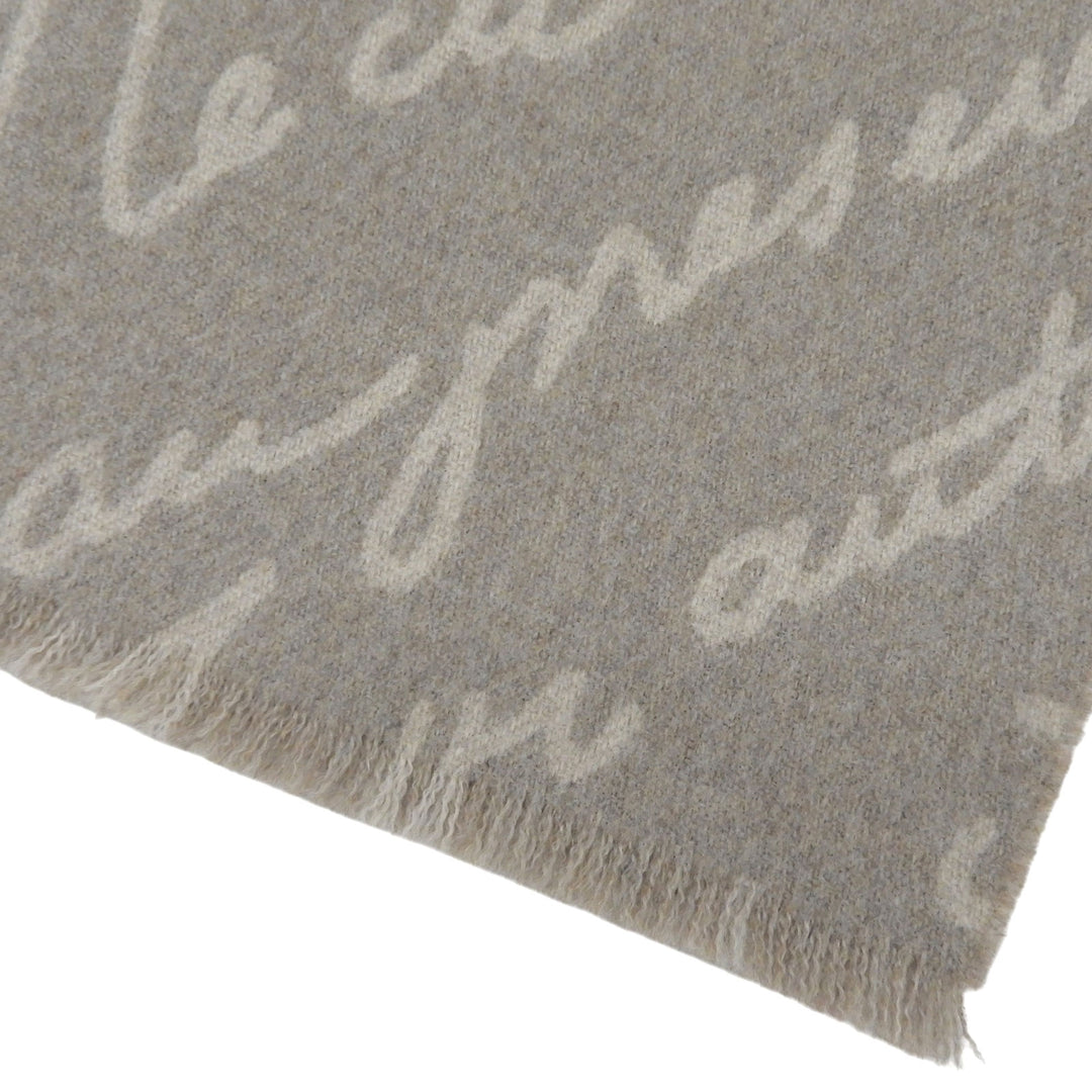 Great BERLUTI Scarf Calligraphy Gurege wool mens