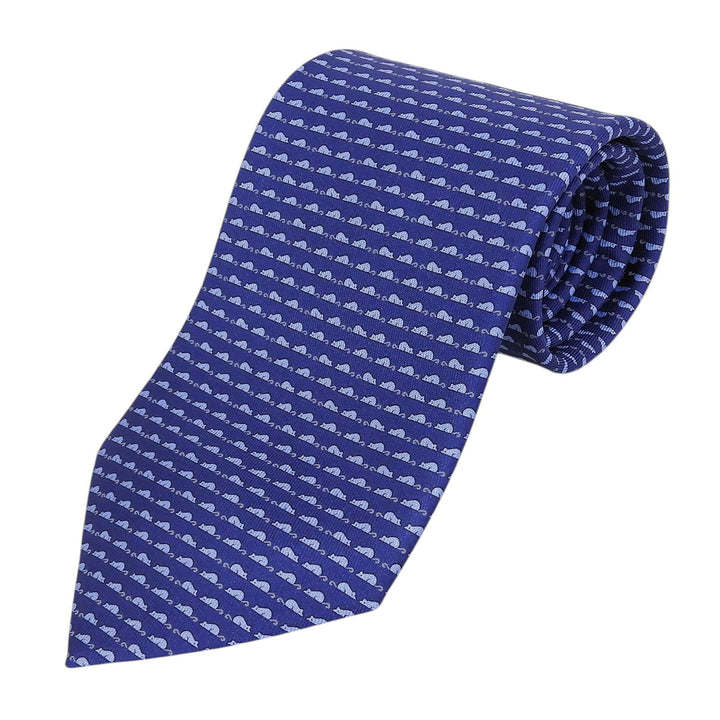 Pristine Salvatore Ferragamo tie Mouse pattern blue silk mens