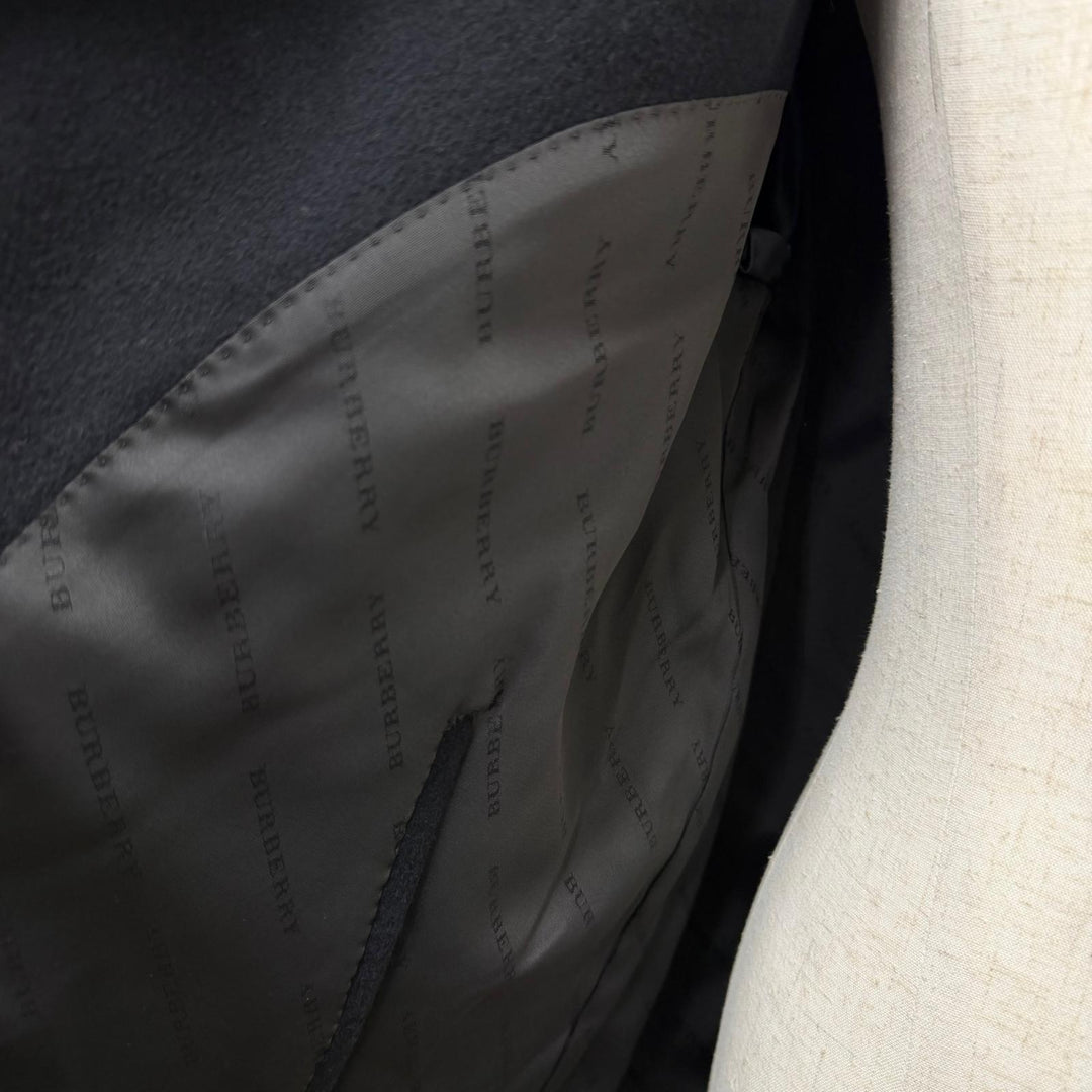 Great BURBERRY LONDON coat fly front black cashmere mens