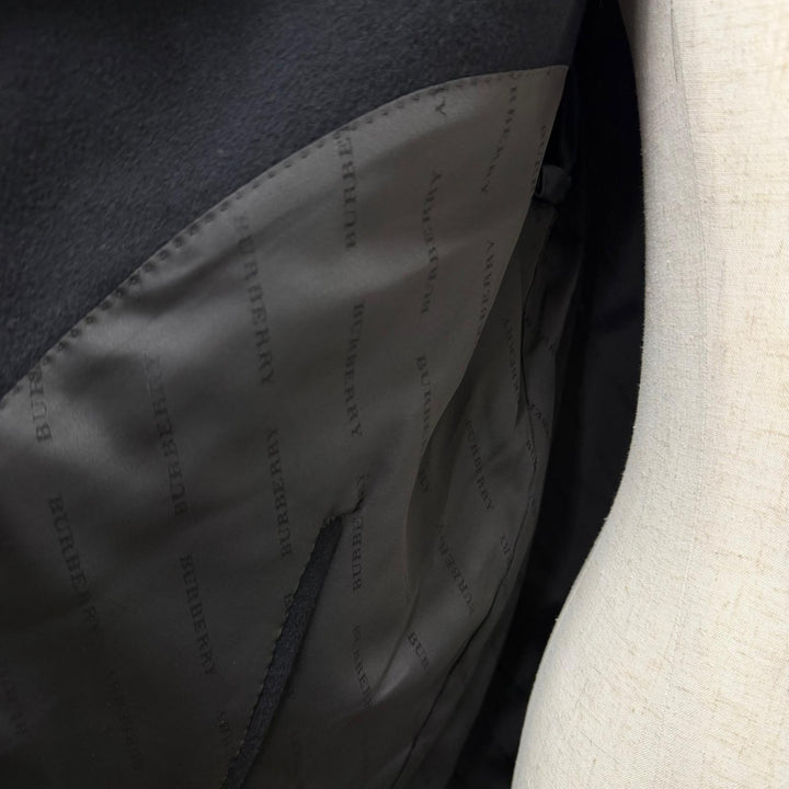 Great BURBERRY LONDON coat fly front black cashmere mens