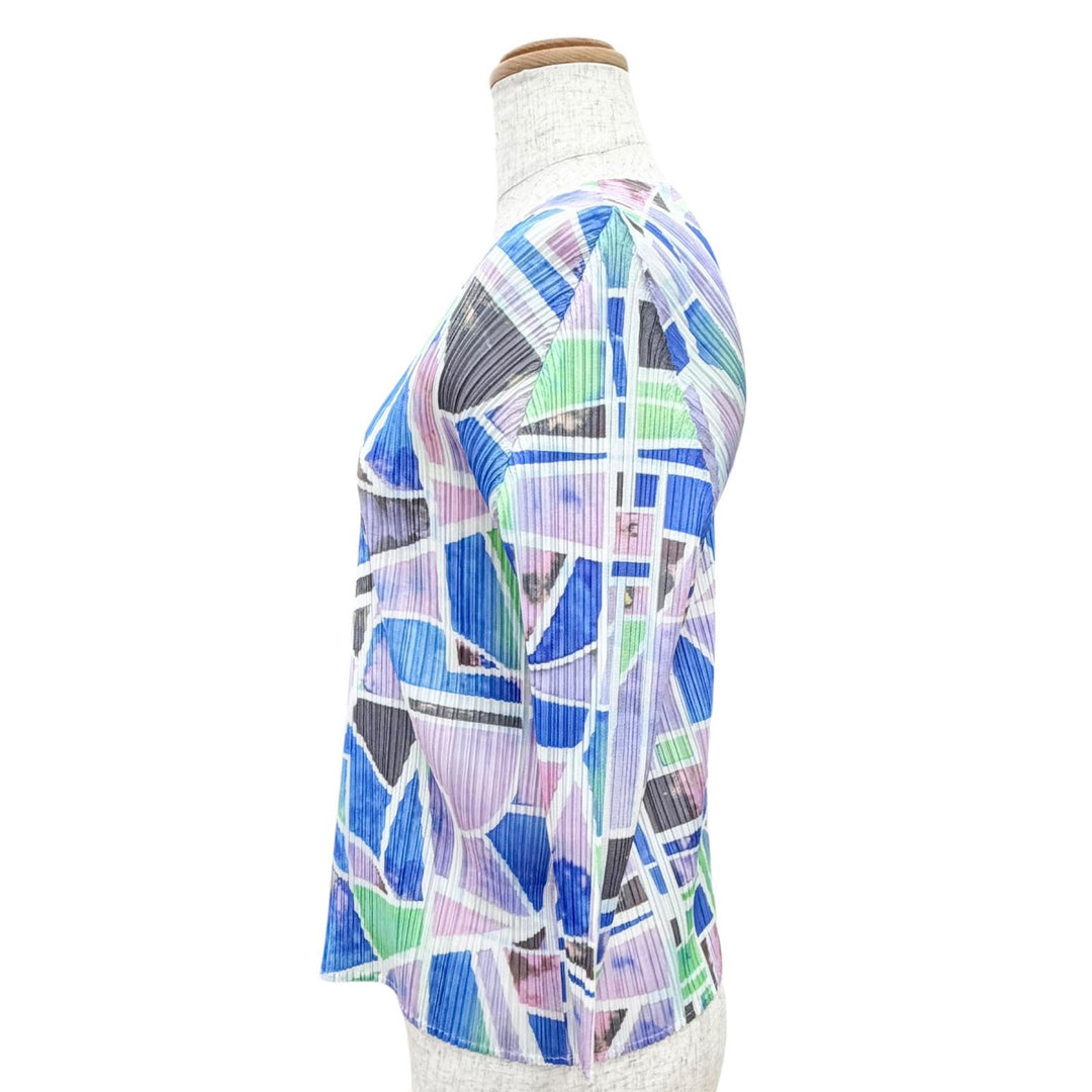 Excellent PLEATS PLEASE cardigan All-over print design, buttonless 3 PP31JO723