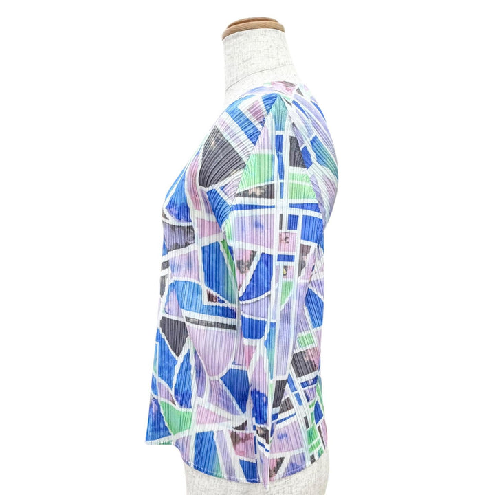 Excellent PLEATS PLEASE cardigan All-over print design, buttonless 3 PP31JO723
