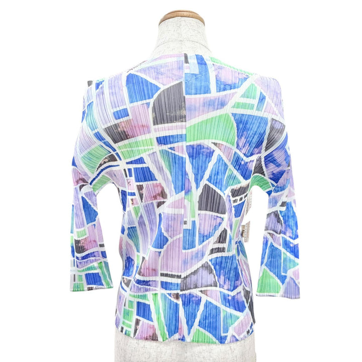 Excellent PLEATS PLEASE cardigan All-over print design, buttonless 3 PP31JO723