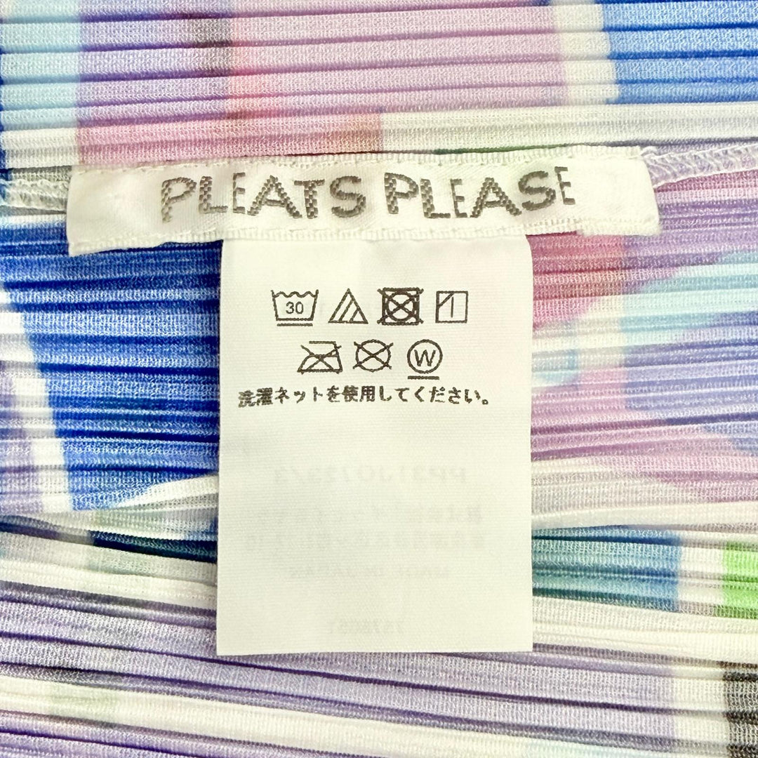 Excellent PLEATS PLEASE cardigan All-over print design, buttonless 3 PP31JO723