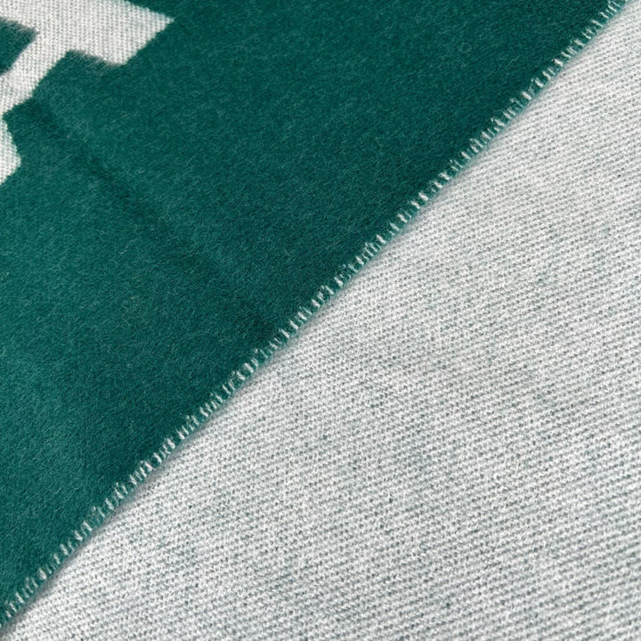 Excellent BALENCIAGA Scarf Two-tone logo jacquard green wool mens