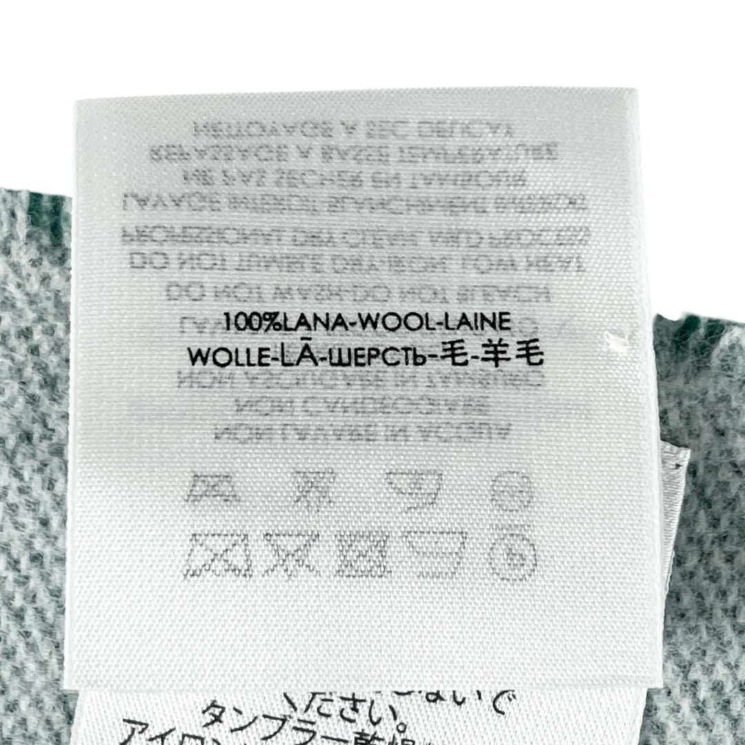 Excellent BALENCIAGA Scarf Two-tone logo jacquard green wool mens