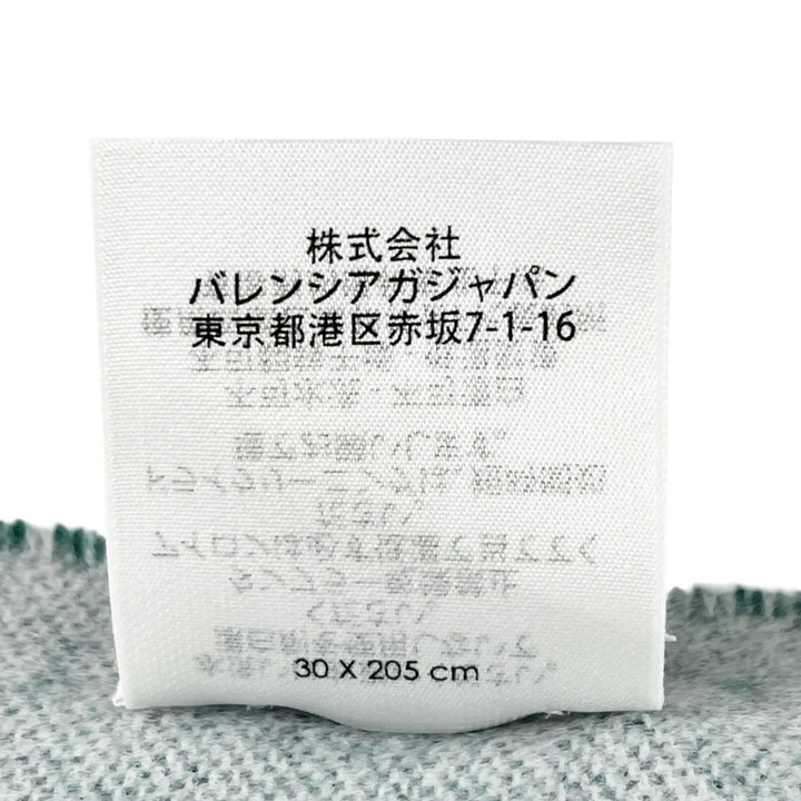 Excellent BALENCIAGA Scarf Two-tone logo jacquard green wool mens