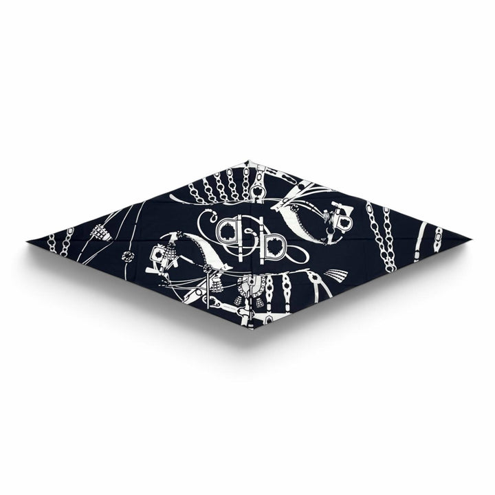 Pristine HERMES scarf Losange GM Court Harness Diamond shape cotton H434223T