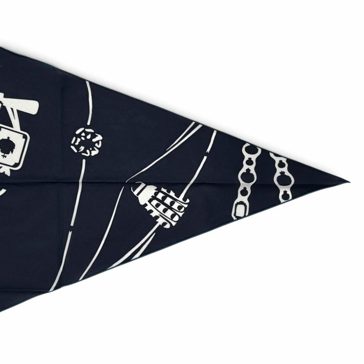 Pristine HERMES scarf Losange GM Court Harness Diamond shape cotton H434223T