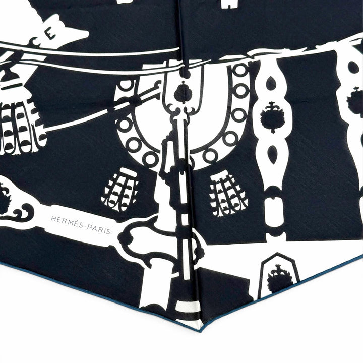 Pristine HERMES scarf Losange GM Court Harness Diamond shape cotton H434223T