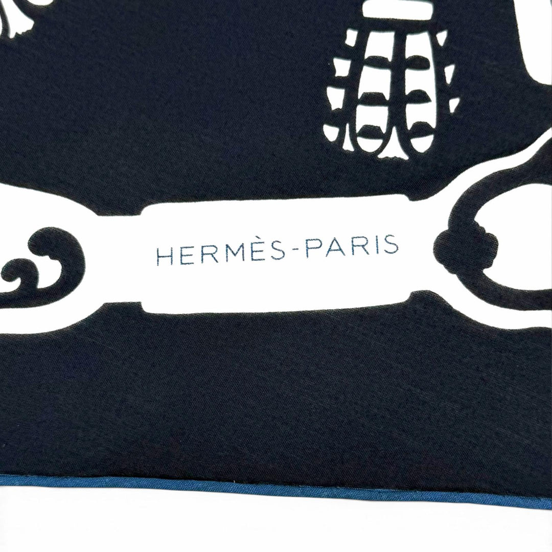 Pristine HERMES scarf Losange GM Court Harness Diamond shape cotton H434223T