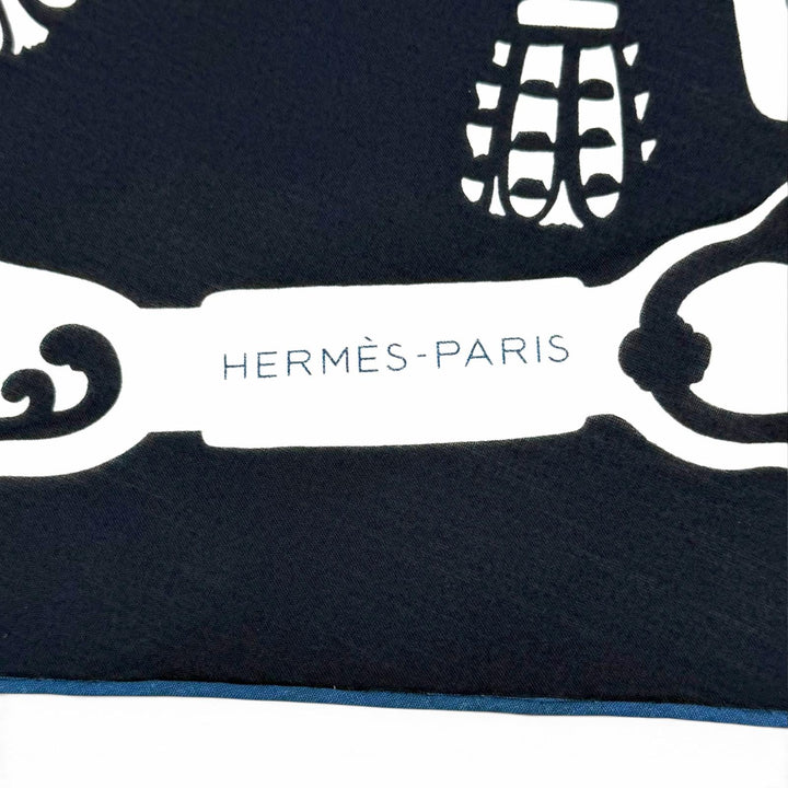 Pristine HERMES scarf Losange GM Court Harness Diamond shape cotton H434223T