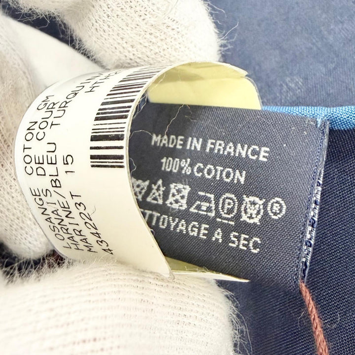 Pristine HERMES scarf Losange GM Court Harness Diamond shape cotton H434223T