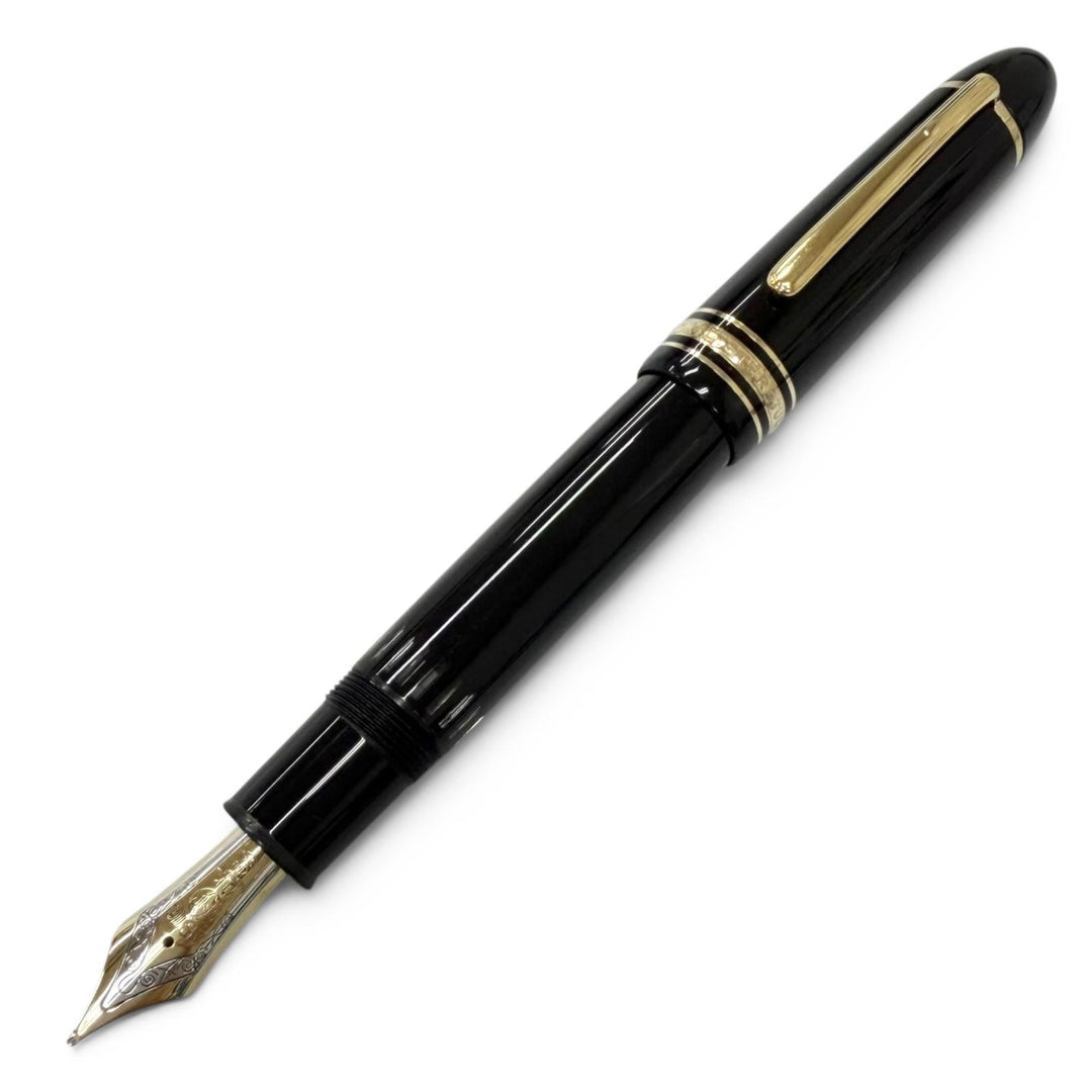 Great MONTBLANC fountain pen Meisterstück 149 Cap type, rare black 18K mens