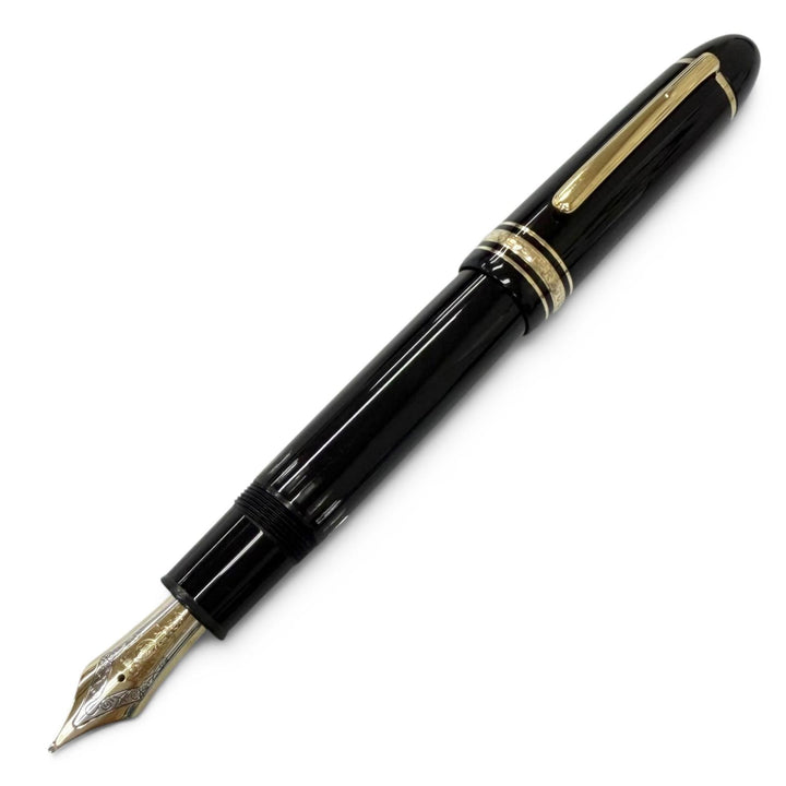 Great MONTBLANC fountain pen Meisterstück 149 Cap type, rare black 18K mens