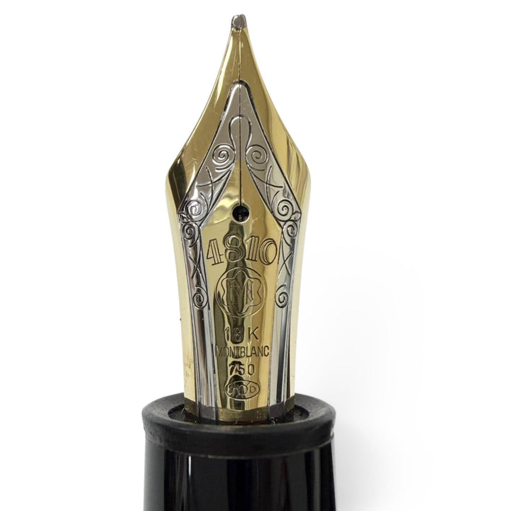 Great MONTBLANC fountain pen Meisterstück 149 Cap type, rare black 18K mens