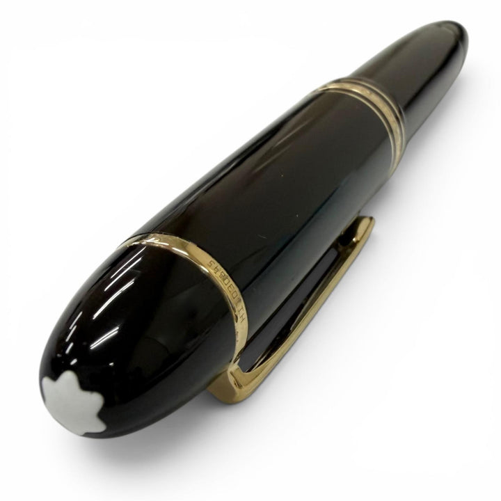 Great MONTBLANC fountain pen Meisterstück 149 Cap type, rare black 18K mens