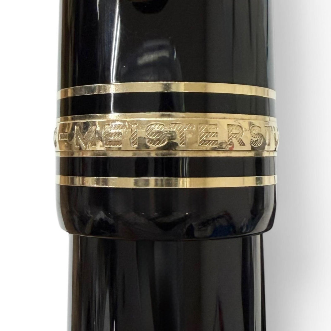 Great MONTBLANC fountain pen Meisterstück 149 Cap type, rare black 18K mens
