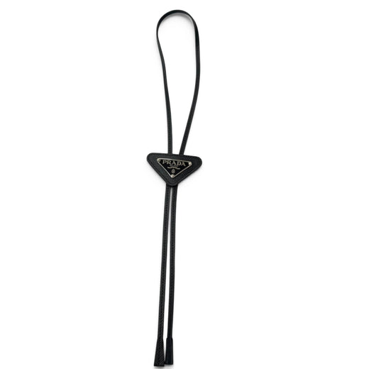 Excellent PRADA Triangle logo, triangular plate, bolo tie, loop tie black