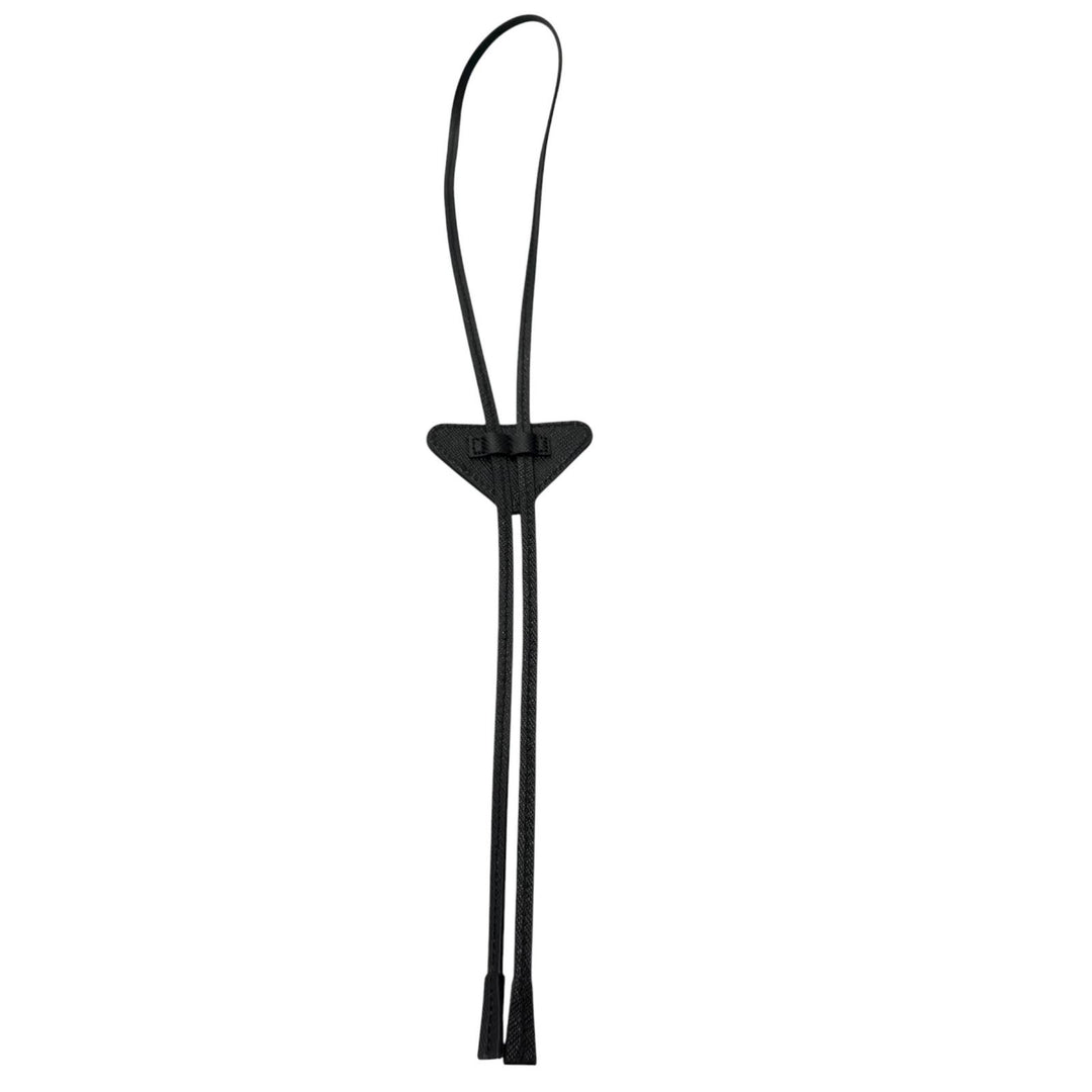 Excellent PRADA Triangle logo, triangular plate, bolo tie, loop tie black