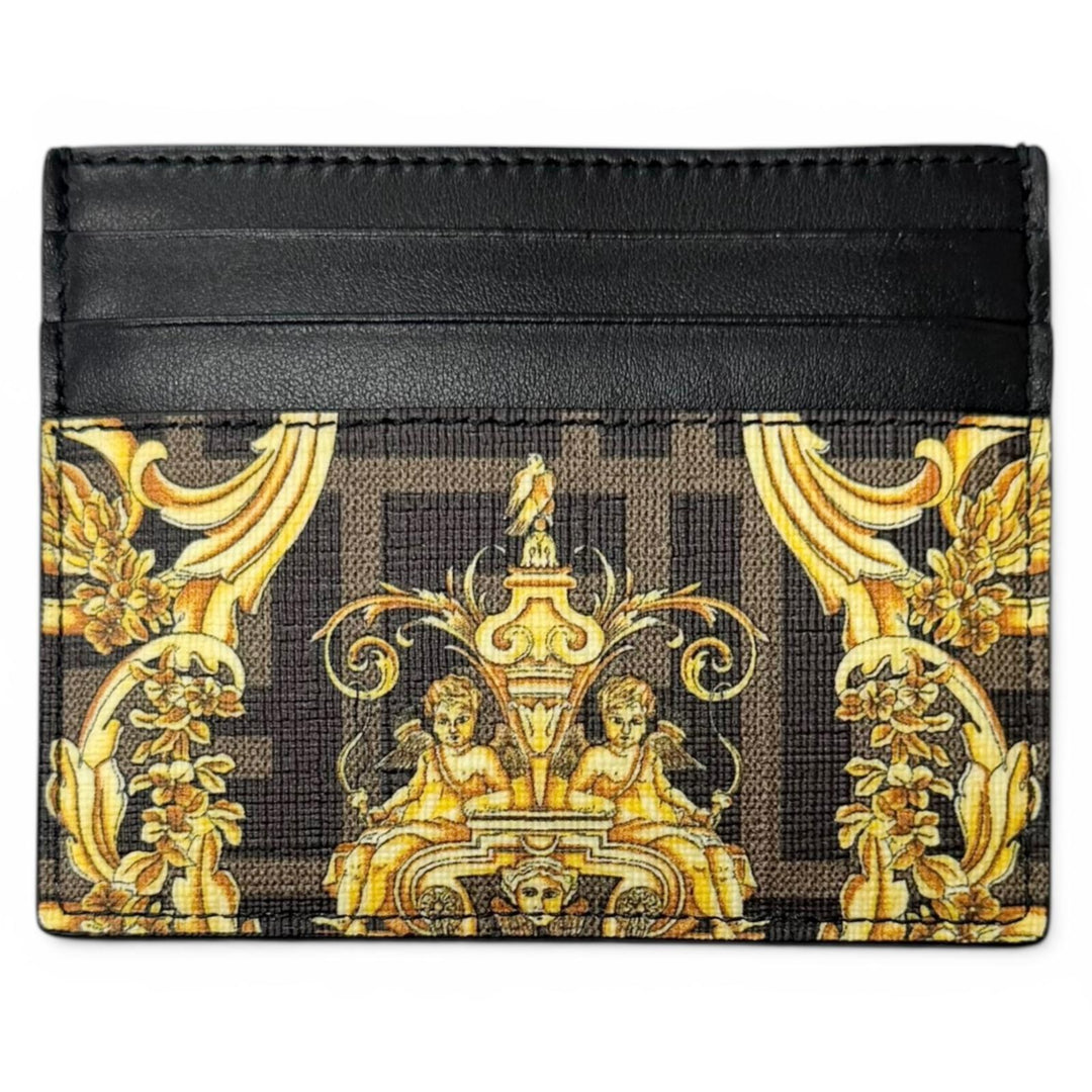 Pristine FENDI VERSACE Card Case FENDACE ZUCCA Baroque Pattern