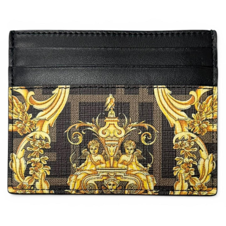 Pristine FENDI VERSACE Card Case FENDACE ZUCCA Baroque Pattern