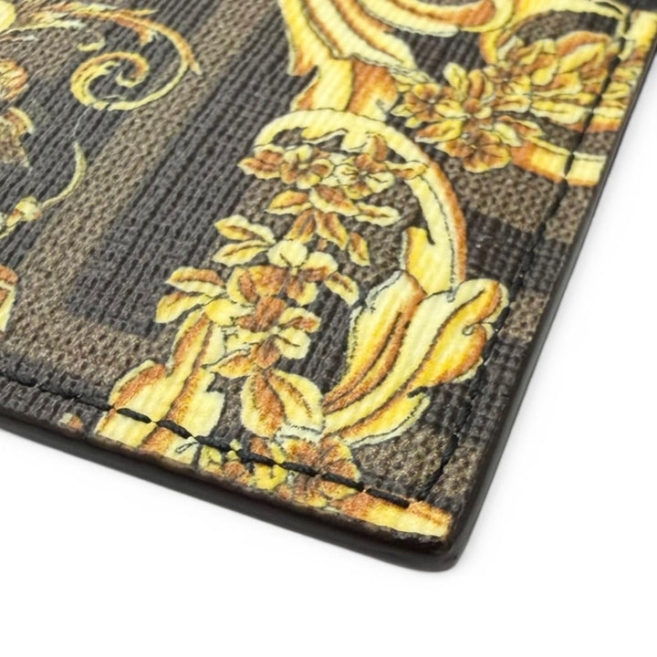 Pristine FENDI VERSACE Card Case FENDACE ZUCCA Baroque Pattern