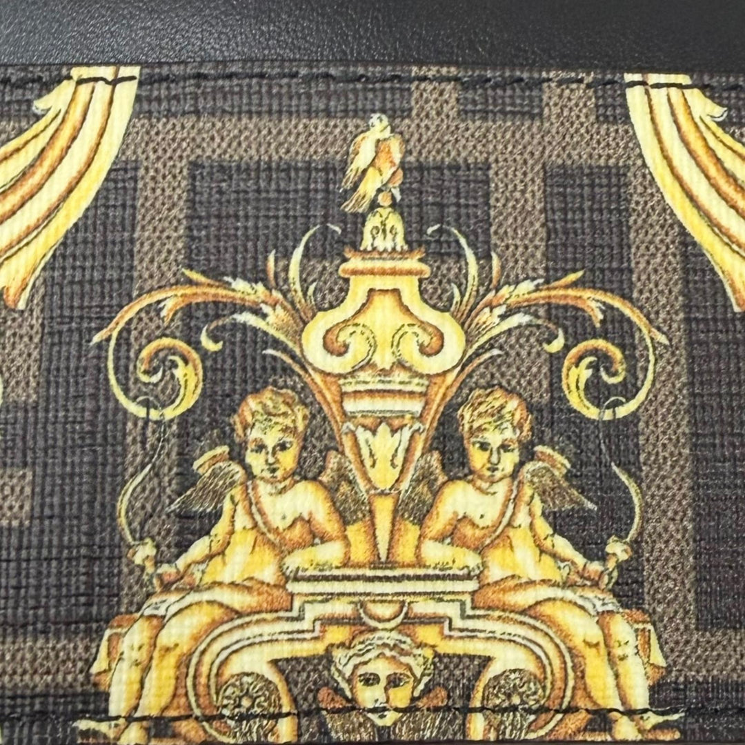 Pristine FENDI VERSACE Card Case FENDACE ZUCCA Baroque Pattern