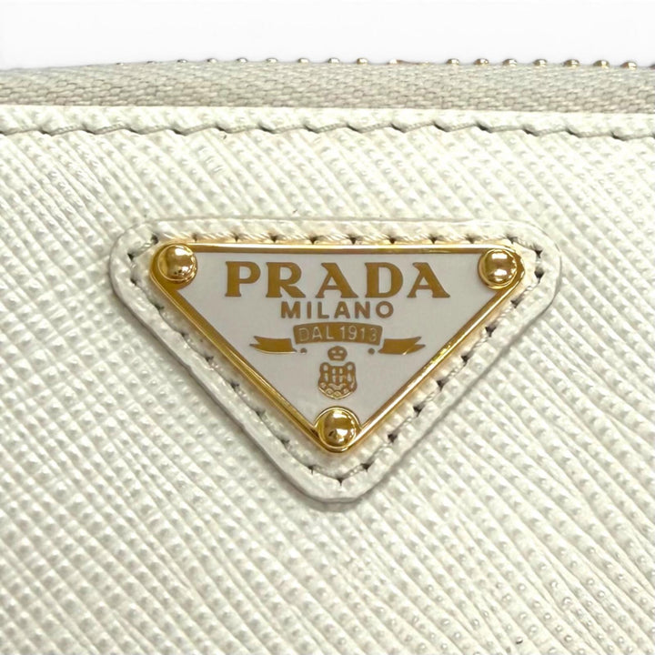 Excellent PRADA Pouch Triangle logo Saffiano leather chain shoulder strap 1NR025