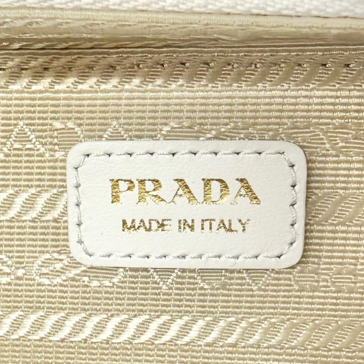 Excellent PRADA Pouch Triangle logo Saffiano leather chain shoulder strap 1NR025