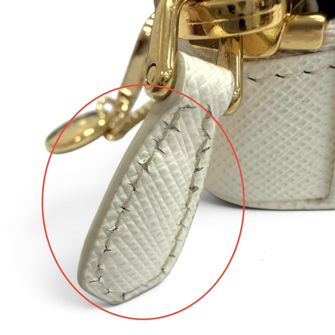 Excellent PRADA Pouch Triangle logo Saffiano leather chain shoulder strap 1NR025