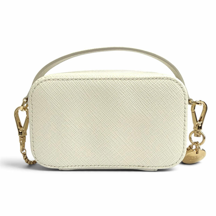 Excellent PRADA Pouch Triangle logo Saffiano leather chain shoulder strap 1NR025