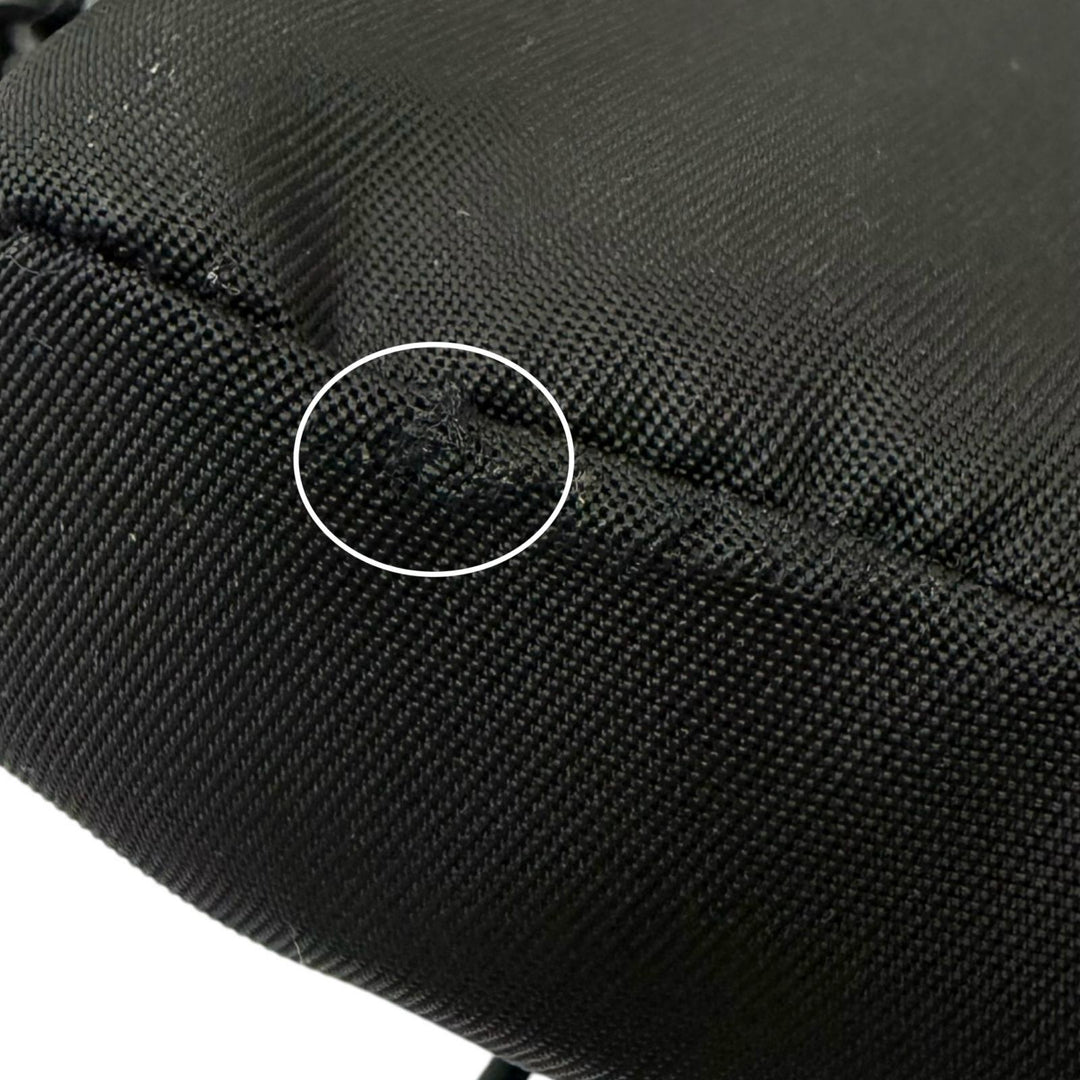 Excellent PRADA Bag charm Triangle logo Backpack motif black Nylon mens 2TT205
