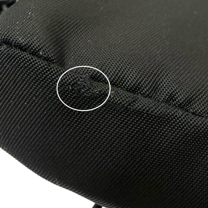 Excellent PRADA Bag charm Triangle logo Backpack motif black Nylon mens 2TT205
